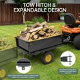 thumbnail image 3 of VanAcc Garden Utility Trailer, 500lbs 12 Cu.ft Atv Utv Trailer Tow Behind Dump Cart with Removable Sides, Outdoor Lawn Mower Cart for Tractor, 3 of 9