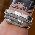 thumbnail image 1 of Stainless Steel Bracelet Men's Gold Roman Numeral Bracelet Bracelet Twisted Rope Bracelet, 1 of 4