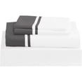 thumbnail image 2 of DNG Creations 4 Piece Two Tone Sheet Set 100% Egyptian Cotton, 800 Threads Count - 8 Inch Deep Pocket ( Solid White/Dark Grey - Olympic Queen ), 2 of 4