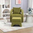 thumbnail image 3 of Tabaray Accent Chair with Ottoman, Velvet Modern Living Room Chairs, Comfy Armchair with Footrest Pillow, Cozy Side Chair for Living Room, Bedroom, Waiting Room, Office, Club, Olive Green, 3 of 18