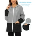 thumbnail image 5 of Hanerdun Women Packable Rain Jacket Female Hooded Outdoor Rain Coat Gray Black 3XL, 5 of 6