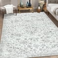 thumbnail image 4 of Haperlare 9x12 Vintage Floral Area Rug Oriental Rug, Soft Washable Rug Non Slip Low Pile Thin Rug Carpet for Living Room Bedroom Home Decor, Gray, 4 of 8