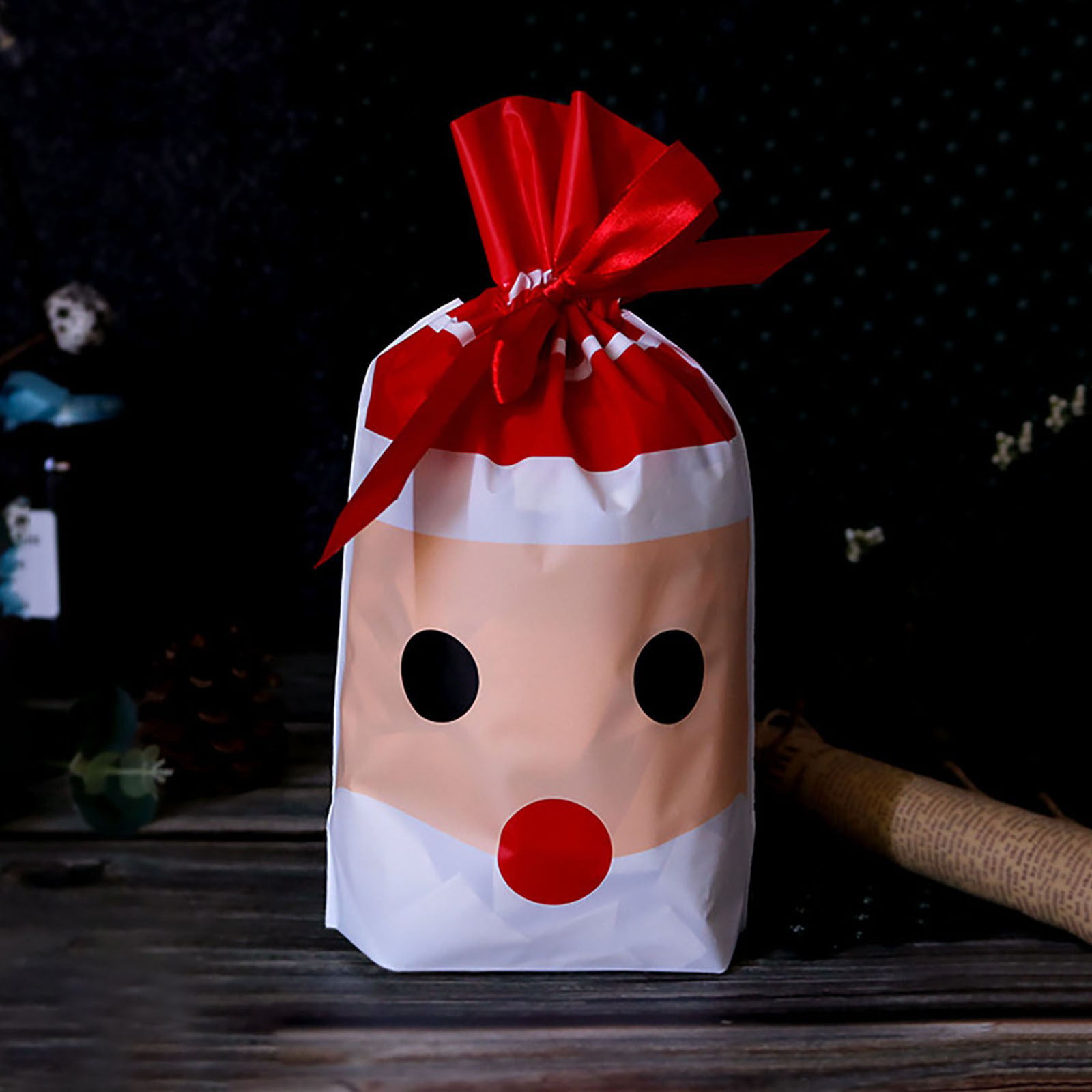 5pcs Christmas Sacks Reusable Drawstring Wrap Present Gift Party Bags Storage^^ 