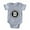 Heather Gray, variant on - Monogram Medallion B - Cute Infant Baby Football Bodysuit