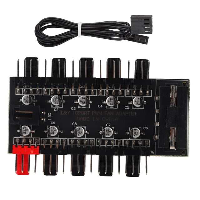 Cooling Fan,10-channel Computer Chassis Motherboard Hub Fan Hub Breakthrough Technology
