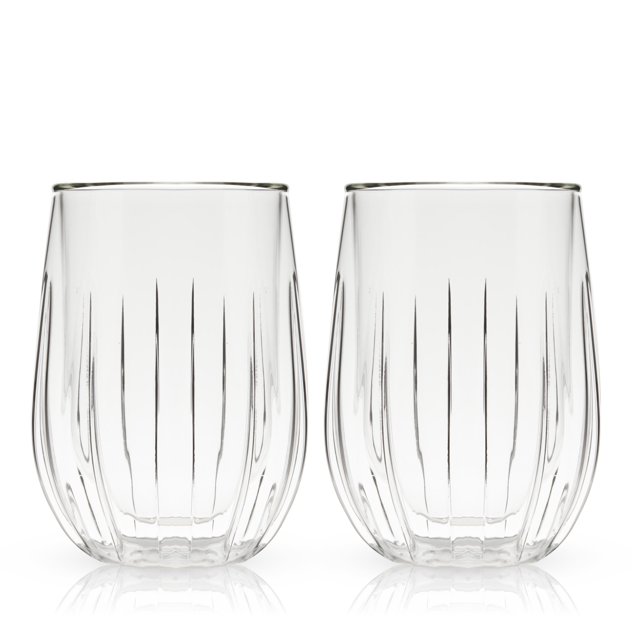 Viski Double Walled Wine Glasses for Birthday, Wedding Gifts, 13oz Set of 2