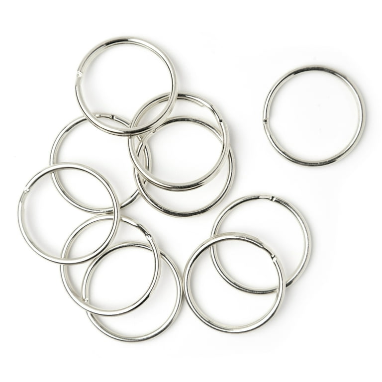 10Pcs Metal Split Ring Keychain Keyring Key Chain Findings Claps Silver Link