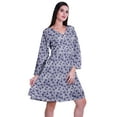 thumbnail image 3 of Moomaya Robe Courte Évasée Imprimée de Designer, Manches Longues, Tunique en Velours, Robes pour Femmes, 3 of 6