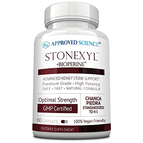 Approved Science Stonexyl - Herbal Support for Kidney Stones - 60 Capsules - Chanca Piedra - High Absorption -1 Month Supply - Vegan