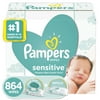 Pampers Baby Wipes Sensitive Perfume Free, 12X Combo Pack, 864 Ct