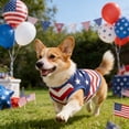 thumbnail image 5 of American Flag Inspired Dog Vest - Independence Day Celebrations, Quality Materials for a Cute and Stylish Look, Classic Blue Star, XL, 5 of 6