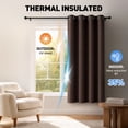 thumbnail image 2 of Brown Blackout Curtains 52 x 72 inch, Thermal Insulated Black Curtains Set of 2, Noise Reduce Room Darkening Drapes for Bedroom, Living Room, Privacy Protection & Energy Save, 2 of 7