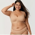 thumbnail image 3 of DELIMIRA Women's Front Closure Posture Wireless Back Support Full Coverage Bra Plus Size, 3 of 5