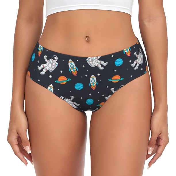 Balery Space Ropa Interior de Algodón para Mujer con Dibujo – Braguitas Cómodas y Elásticas, Estilo Clásico-Medium