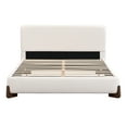 thumbnail image 6 of Christopher Knight Home Boucle Upholstered King Bed with Curved Wood legs, White, 6 of 6