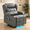 Gray, variant on Power Recliner Sofa with 8-Point Massage, Lumbar Heating, LED Strip Light, Cup Holder, Side Pocket, Phone Holder, Reclining Loveseat for Home Theater, Faux Leather, Gray