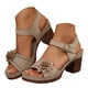 thumbnail image 3 of WILLBEST Sandalias De Verano Para Mujer, Con Flores Lisas, Hebilla Y Correa, Informales, Con Punta Abierta Y Tacones Cuadrados, Cómodas Sandalias De Playa, 3 of 7