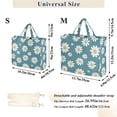 thumbnail image 3 of Daisies Floral Flowers Corduroy Tote Bag Handbag Large Messenger Bag Shoulder Crossbody Zipper Bag Purse, 3 of 8