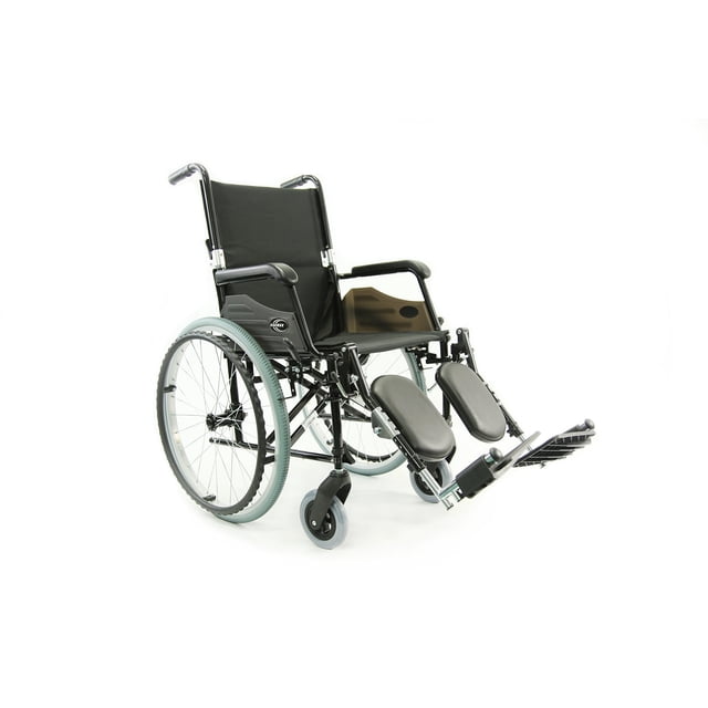 Silla de ruedas Karman Healthcare con liberación rápida, ejes y reposapiernas elevable, color negro, 11 kg