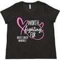 thumbnail image 3 of Inktastic Worth Fighting for Pink Ribbon, Breast Cancer Awareness Women's Plus Size T-Shirt, 3 of 5