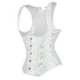 thumbnail image 2 of Women's Steampunk Corset Top Womens Faux Leather Renaissance Bustier Corset Vest Underbust Corset Tank Top White Corset M, 2 of 4