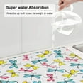 thumbnail image 3 of Dish Drying Mat, Yellow Blue Pink Dragonfly Highly Absorbent Drying Matt Kitchen Counter, Dish Mat Drying Pad Dishes Drainer Mats for Kitchen Counter or Sink, 16 x 18 inch, 3 of 6