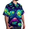 thumbnail image 2 of Alien Men's Short Sleeve Button Down Beach Shirts, Casual Printed Summer Unisex Tops, 2 of 6