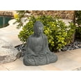 thumbnail image 4 of LuxenHome Buddha Statue Outdoor and Indoor, 17" Fiber Stone Meditating Buddha Garden Statues Outdoor, Zen Sculptures, Outdoor Statues for Garden, Patio, Backyard Deck, 4 of 7