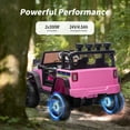 thumbnail image 3 of Hikiddo 24V Kids Ride on Truck Toys, Ride on Electric Car for Kids w/ Remote, Bluetooth, Spring Suspension - Pink, 3 of 9