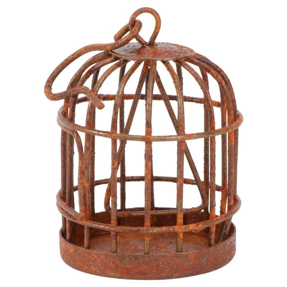 Mobutofu 1Pack Iron Mini Bird Cage Decor for Creative and Rustic Garden Yard Settings 1.6x1.6in