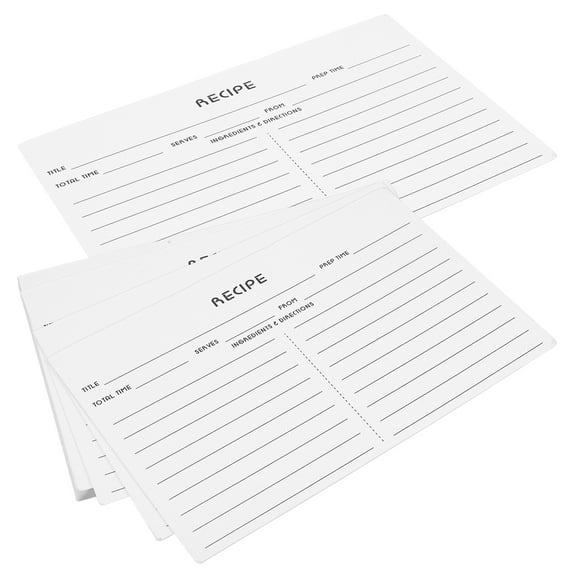 Luxshiny 50Pcs White Blank Recipe Cards for Home Use Double Sided Food Note Sheets