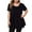 Black, variant on Towmus Women's Plus Size Tops Short Sleeve Flowy Blouses Casual Shirts Tunic Tops