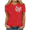 thumbnail image 4 of Craaazy Valentine's T-shirts for Women Love Heart Graphic Round Neck Short Sleeve Tops Gifts, 4 of 6
