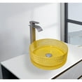 thumbnail image 3 of CastelloUSA Scotch Round Basin Glass Crystal Bathroom Vessel Sink in Multiple Colors 16" - Yellow, 3 of 5