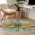 thumbnail image 5 of Ombre Dragonfly Large Area Rugs for Bedroom Living Room, Soft Non Slip Carpet Bedside Rug, Vintage Abstract Oil Painting Round Floor Cover Kitchen Accent Rug 3.3' for Dining Room/Office, 5 of 9
