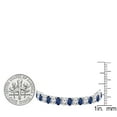 thumbnail image 2 of Dazzlingrock Collection 14K Round Cut Real Blue Sapphire & White Diamond Ladies Tennis Bracelet, White Gold, 2 of 5