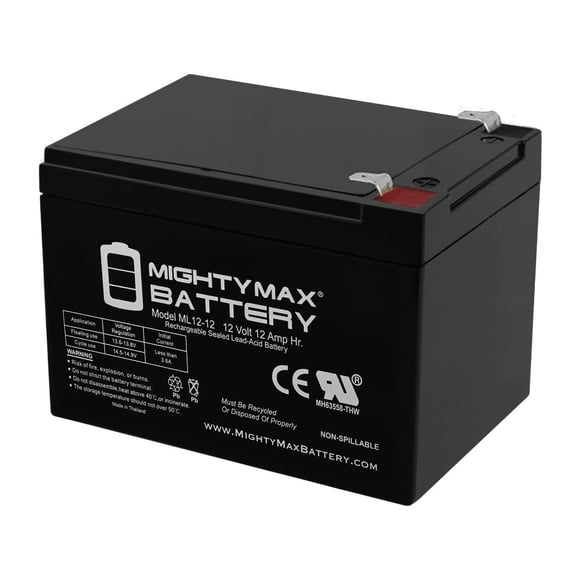 Mighty MAX Battery ML12-12F2-12 V 12 AH, Terminal F2, batería Recargable SLA AGM, Producto de Marca Original Mighty MAX®