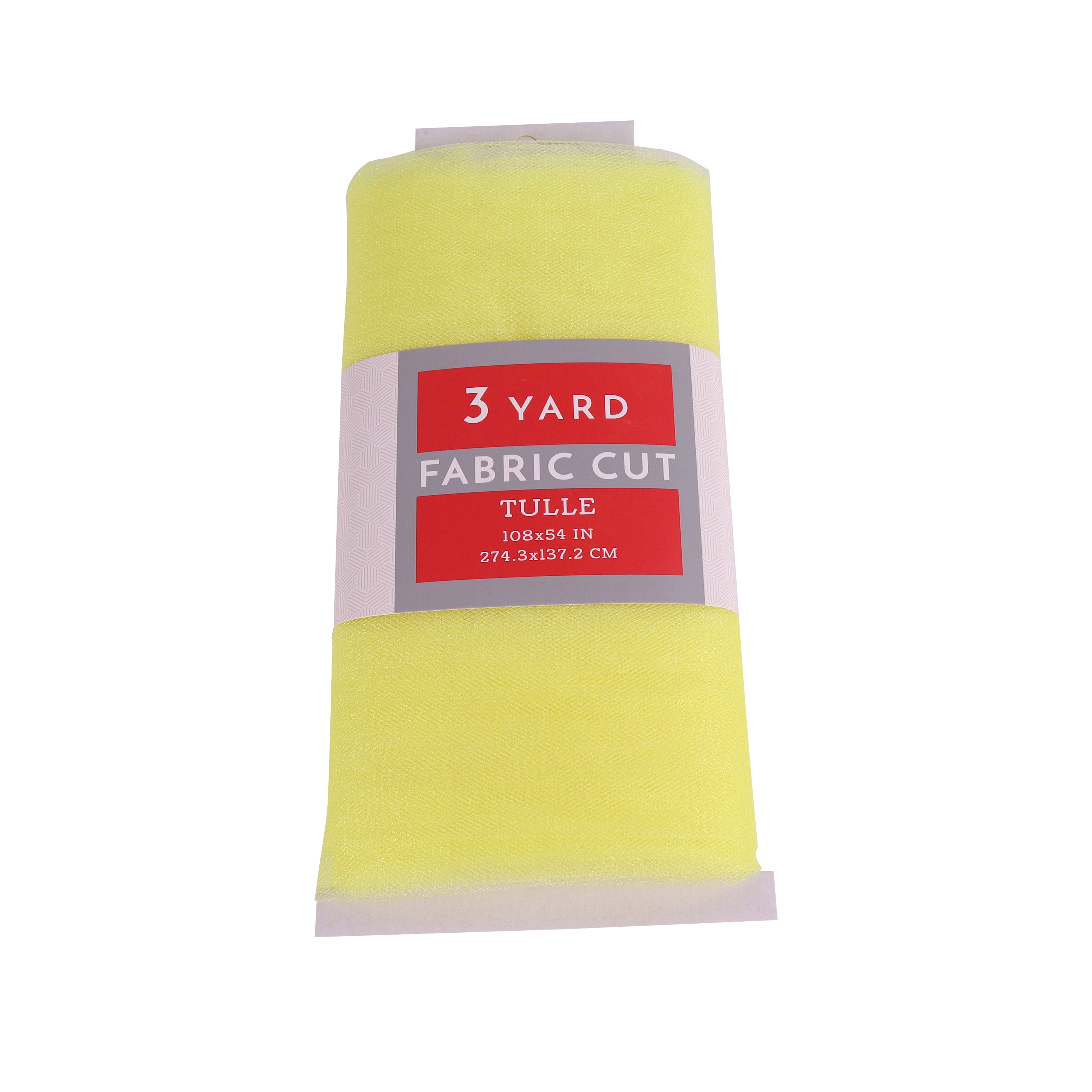 (4 pack) 3 Yard Cut Sparkle Tulle Fabric, Yellow, 54" Wide for Apparel & Crafting, by Fuzhou