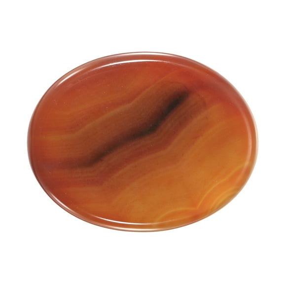 Uxcell Thumb Worry Stone for Anxiety, Natural Oval Crystal Stone, Polished Gemstone Hand Carved Pocket Rock Anxiety Crystals for Women Stress Gifts Meditation, Agate Red