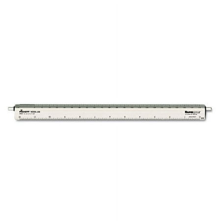 Adjustable Triangular Scale Aluminum Architects Ruler, 12" Long, Silver | Bundle of 10 Each