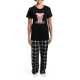 thumbnail image 4 of CafePress - Pink Pig Women's Dark Pajamas - Women's Short Sleeve Print T-Shirt and Pants Dark Cotton Pajama Set, 4 of 7