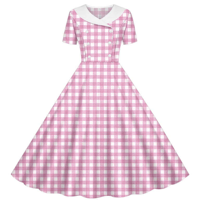 pink plaid midi dress IMAGINE THAT GREEN PINK PLAID MIDI DRESS, GREEN PINK / M