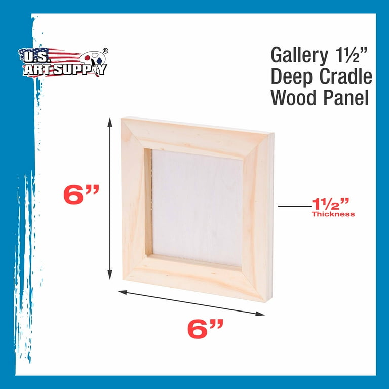 Tenceur 4-Pack 20x20" Birch Wood Panels – Unfinished Deep Edge Canvas For Acrylic, Oil, Pouring Art & DIY Crafts