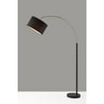 thumbnail image 3 of Adesso Preston Arc Lamp, Black & Brushed Steel, Black rPet Sustainable Fabric - made from recycled water bottles! Shade, 3 of 4