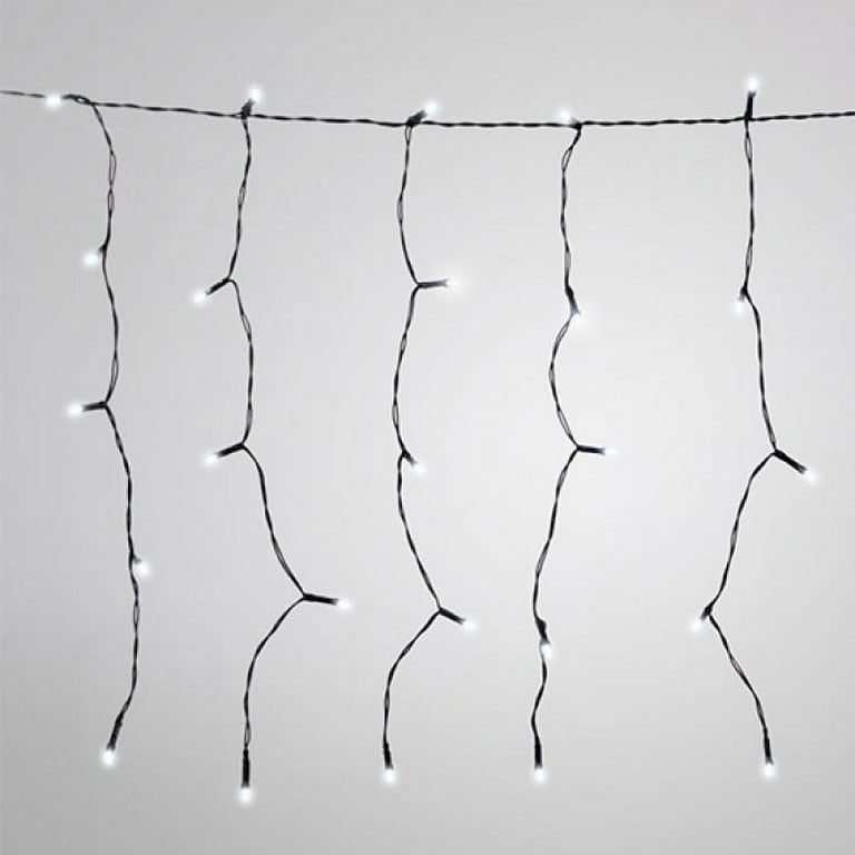 100 Solar Powered LED Curtain String Lights, 14 Feet, 11 Strands - White 100 Solar Powered LED Curtain String Lights, 14 Feet, 11 Strands - White