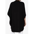 thumbnail image 2 of TheMoogan Women's Cocoon Draped Jersey Knit 3/4 Sleeve Oversized Open Front Cardigan, 2 of 7