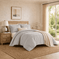 thumbnail image 1 of Ensemble de housse de couette à texture douce à motif losange Swift Home, literie toutes saisons avec fermeture éclair, avec taies d’oreiller, king, gris clair, 1 of 5