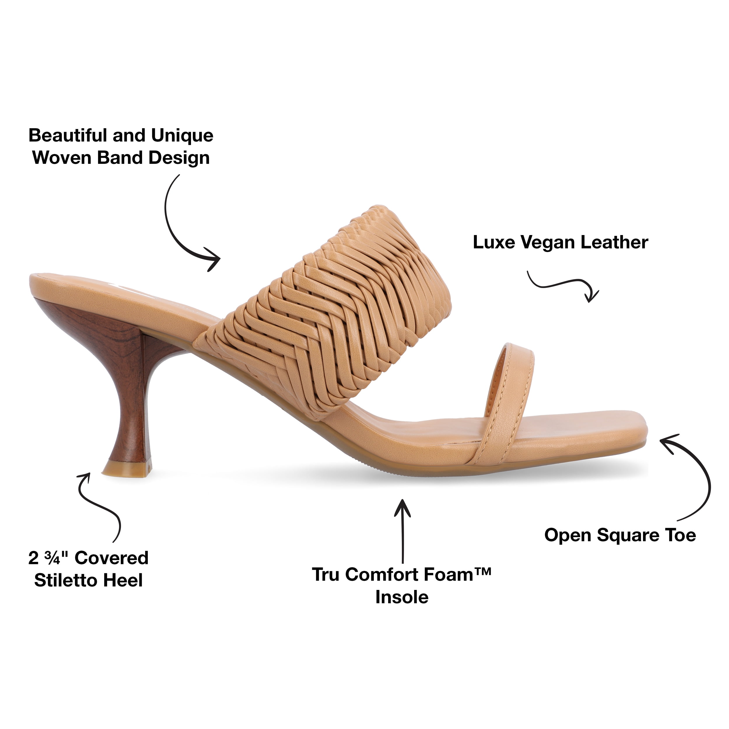 Journee Womens Monyka Woven Slip On Sandals