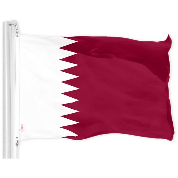G128 Qatar Qatari Flag | 3x5 Ft | LiteWeave Pro Series Printed 150D Polyester | Country Flag, Indoor/Outdoor, Vibrant Colors, Brass Grommets, Thicker and More Durable Than 100D 75D Polyester