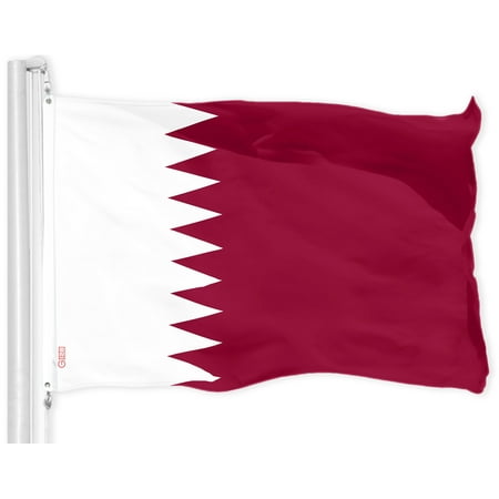 G128 Qatar Qatari Flag | 3x5 Ft | LiteWeave Pro Series Printed 150D Polyester | Country Flag, Indoor/Outdoor, Vibrant Colors, Brass Grommets, Thicker and More Durable Than 100D 75D Polyester